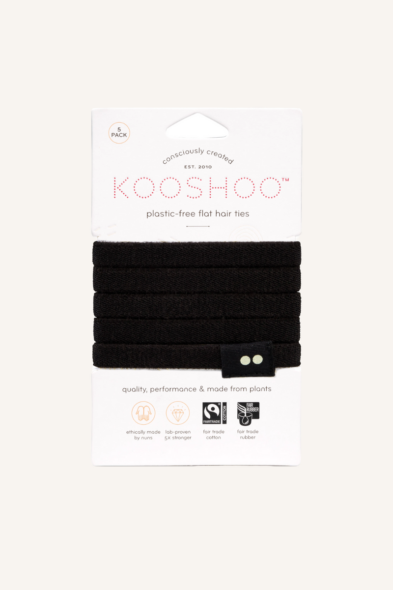 Black Organic Plastic-Free Hair Ties