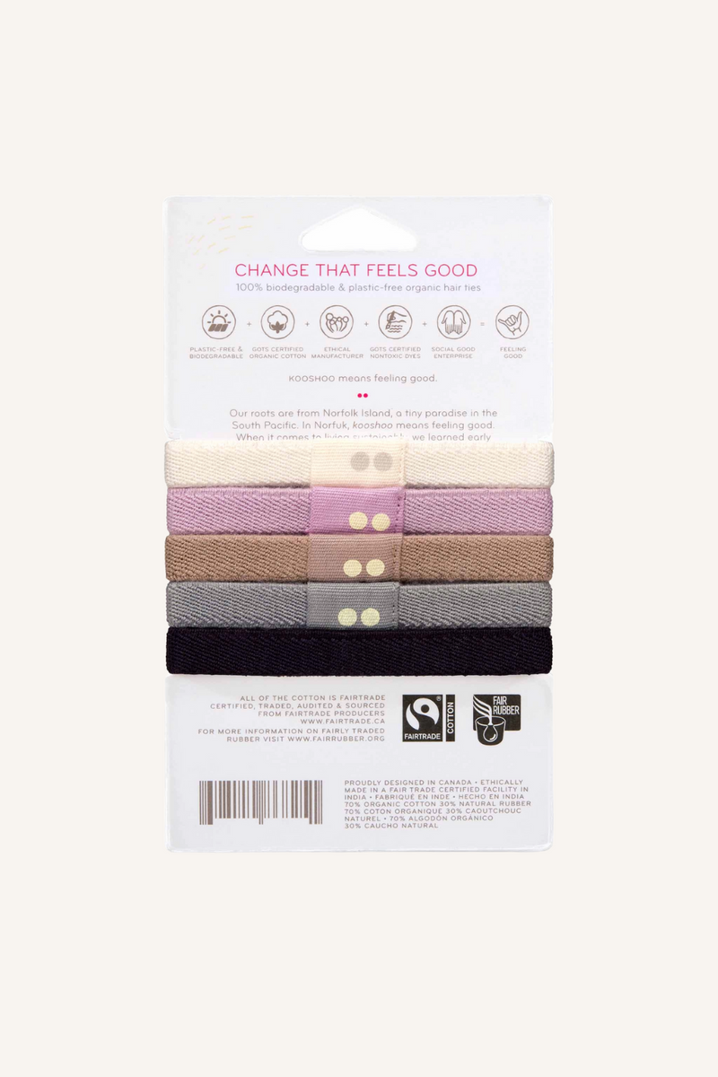 Silver Organic Plastic-Free Hair Ties