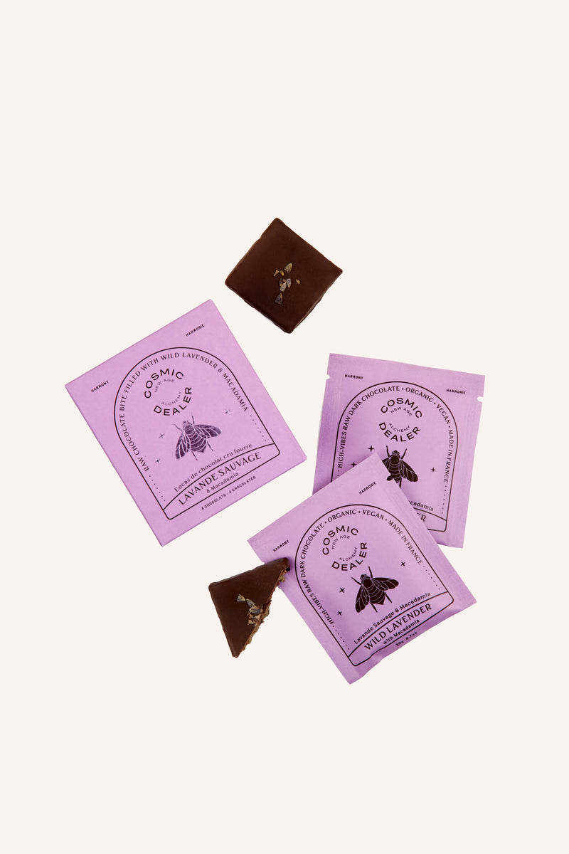 Wild Lavender & Macadamia - Raw Chocolate Box of Four Single Flavour