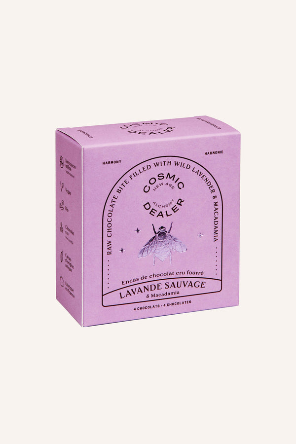 Wild Lavender & Macadamia - Raw Chocolate Box of Four Single Flavour