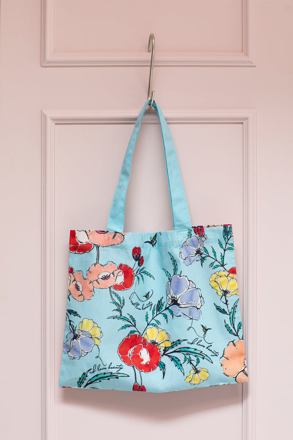 I Love My Stuff Floral Mini Tote Bag
